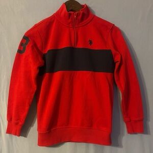 U.S. Polo Association Boys 1/4 Zip Fleece Sweatshirt Size 10-12.